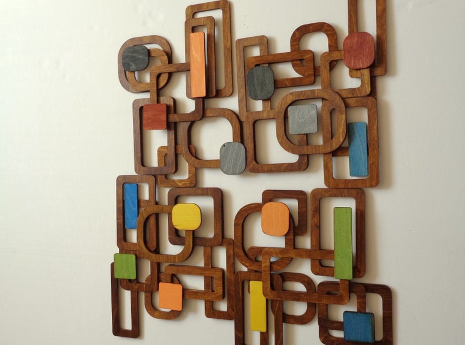 Mid Century Modern Wall Art Wood Wall Art Retro Wall Etsy