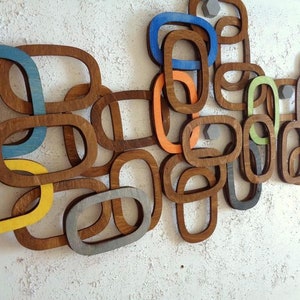 Mid century modern wood art, Retro Wall Hanging, Mid century modern wood wall art, Wooden wall decor, 60&#39;s, MCM, Large Wall Art