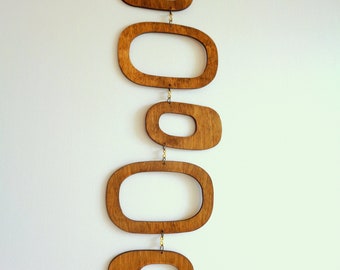 Wall Hanging, Mid century modern wood wall decor, Mid century modern Mobile, Wooden wall decor