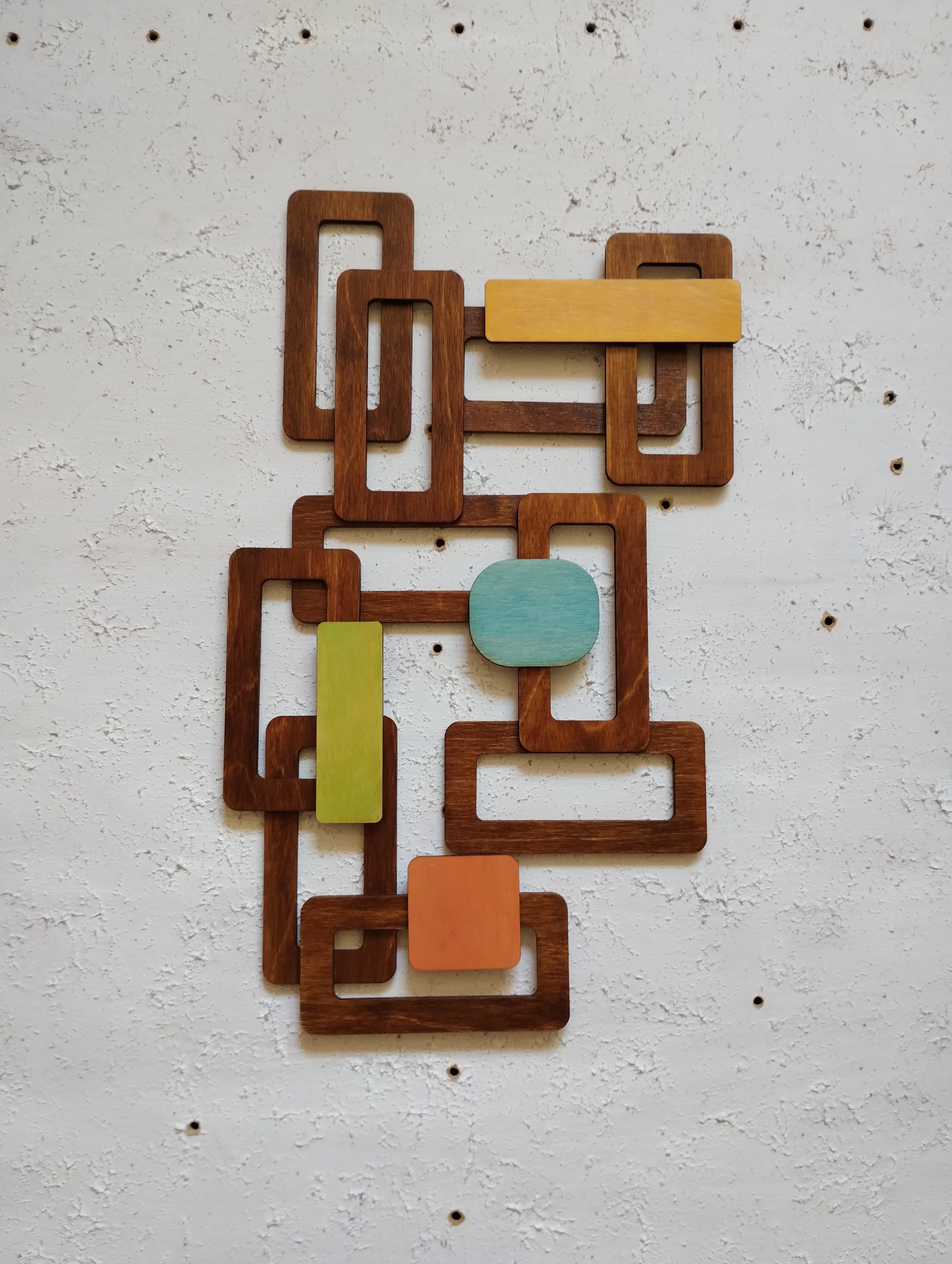 Mid century modern wall decor, wall art, Wood Wall Art, Retro Wall Hanging, Wooden wall decor, 60's, Wood Wall Tile, Midmod decor accents,