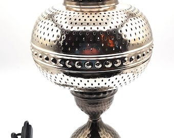 Orientalische Lampe ägyptische Stehleuchte Orient Stehlampe Lampe gelocht handgearbeitet versilbert