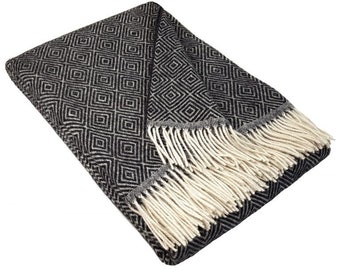 Wool blanket 140 x 200 cm, throw blanket, cuddly blanket, plaid, 100% wool - Great offer!