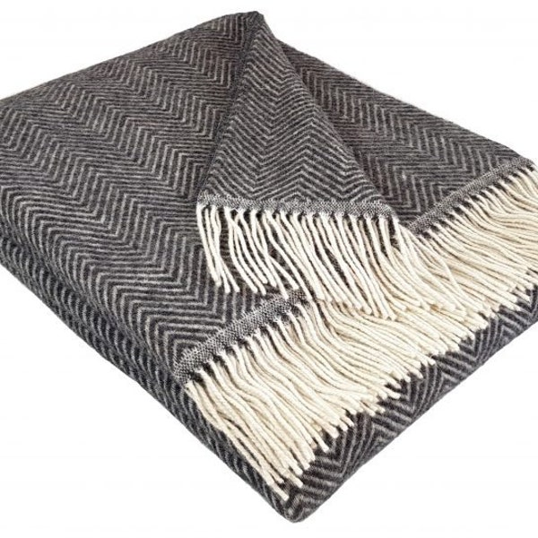 Wohndecke Wolldecke 140 x 200 cm Decke Tagesdecke Kuscheldecke Plaid 100% Wolle