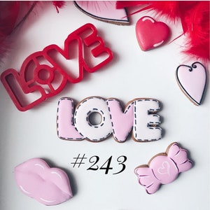 Letters LOVE Cookie Cutter Valentine Cookie Cutter STL 10cm (3,9 inch) Afdrukbaar Valentijnsdag Cookie Cutter Bestand voor 3D-printer