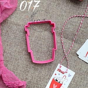 Coffee Cup Cookie cutter Digital STL Files Downloads Valentine Cookie Cutters Printable Valentine Cookie Cutters 4.5inch