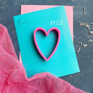 Heart Cookie cutter, Digital File for 3D Printer, Heart  Plaque 8cm inch. Instant Download. Valentine, Wedding 3D cookie Cutters. Clay, DIY