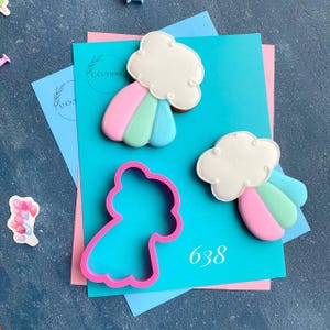 Cloud and Rainbow Cookie Cutter, 3.1inch, Digital Download 3D Model for 3D Printer. Baby Shower Cookie Cutters. Birthday Cookie Cutters