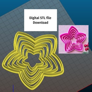 5 digitale STL-Dateien Download Stern Ausstecher Printable Ausstechformen