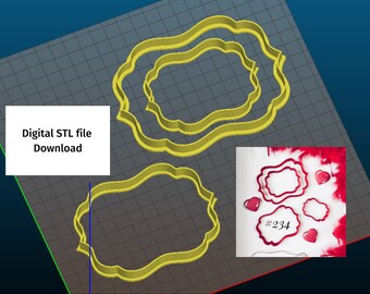 Digital STL Files Download Plaque cookie cutter includes 3 STL files Cookie cutter STL Printable cookie cutters