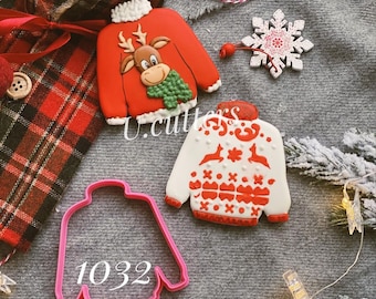 Printable Sweater Cookie cutter 9cm (3,5 inch) Ugly Sweater Christmas Cookie Cutter for 3D Printer. STL File