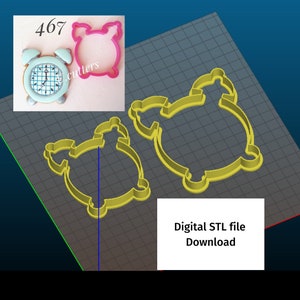 2 Digital STL Files Downloads Clock cookie cutters Printable cookie cutters size variation