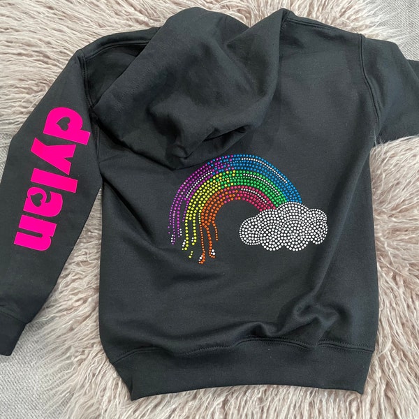 Rainbow Geometric Abstract Women's Zip Up Hoodie