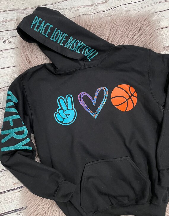 peace love basketball hoodie