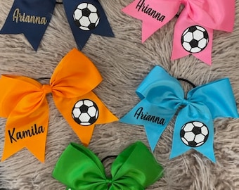 Girls Oversized Soccer Bow