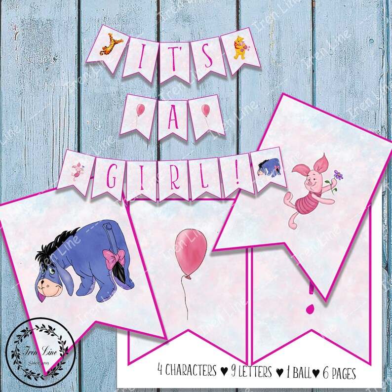 Winnie The Pooh Baby Shower Girl Watercolor Banner Pooh Party Etsy Winnie The Pooh Baby Shower Girl Watercolor Banner Pooh Party Etsy