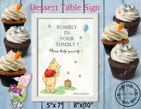 Cake Dessert Table Sign Classic Winnie The Pooh Quote Etsy