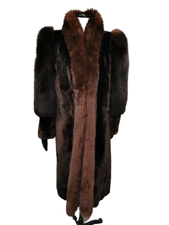Unused alaskan seal fur coat with fox fur trim size 10 Etsy