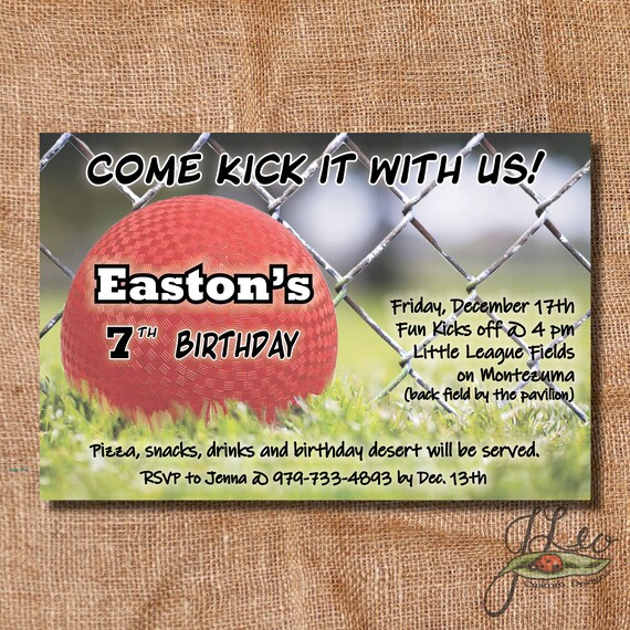Kickball Birthday Invitation Kickball Birthday Party Etsy