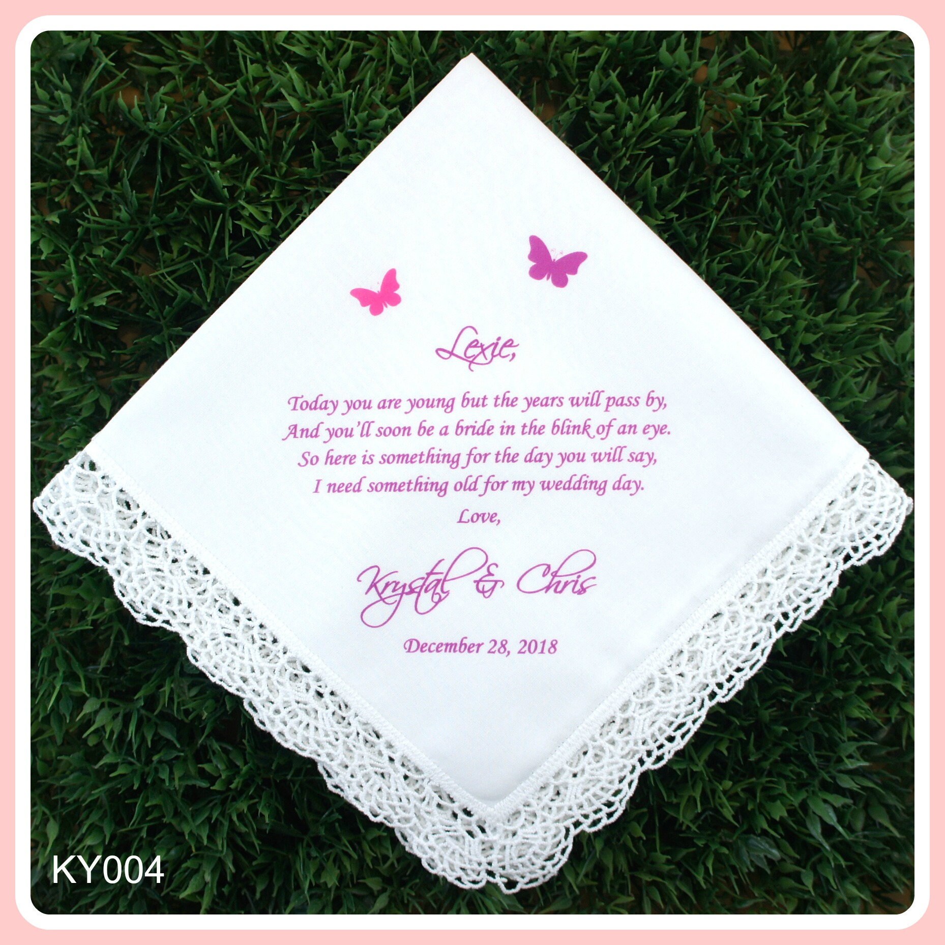 gift from flower girl to bride