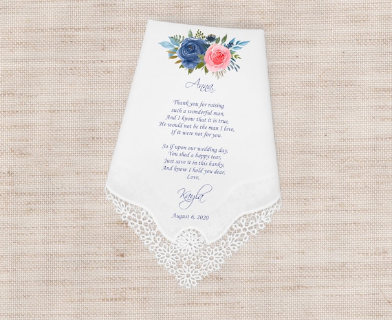 mother of the groom handkerchief from bride