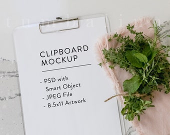 Clipboard Mockup, White Paper Mockup, Clipboard Mockup, Smart Object | 8.5x11 Paper Mock Up #0720-65
