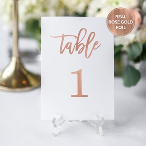 PRINTED Premium GOLD Foil Wedding Table Numbers, 4x6 Calligraphy Foil Design, Premium Paper, Double Sided, Numbers 1-25 or 1-40 image 7