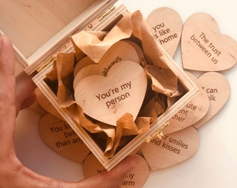 Personalized Reasons Why I Love You Wood Gift Box, Anniversary