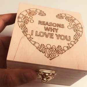 Personalised Wood box 10 Reasons Why Anniversary gift for boyfriend Valentine's day gift for him Gift for him Unique gift Husband Girlfriend image 3