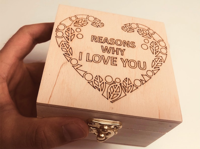 Personalised Wood box 10 Reasons Why Anniversary gift for boyfriend Valentine's day gift for him Gift for him Unique gift Husband Girlfriend image 3