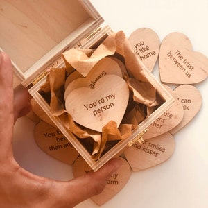 10 Reasons Why I Love You Wood Box and Personalised Hearts Birthday, Anniversary, Boyfriend Girlfriend Wife Husband, Valentines Day Gift