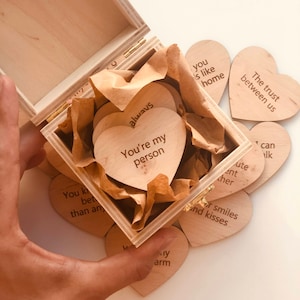 Anniversary gift for him Reasons why I love you box 5th anniversary gift Gift for husband Gift for wife Wood anniversary gift box image 1