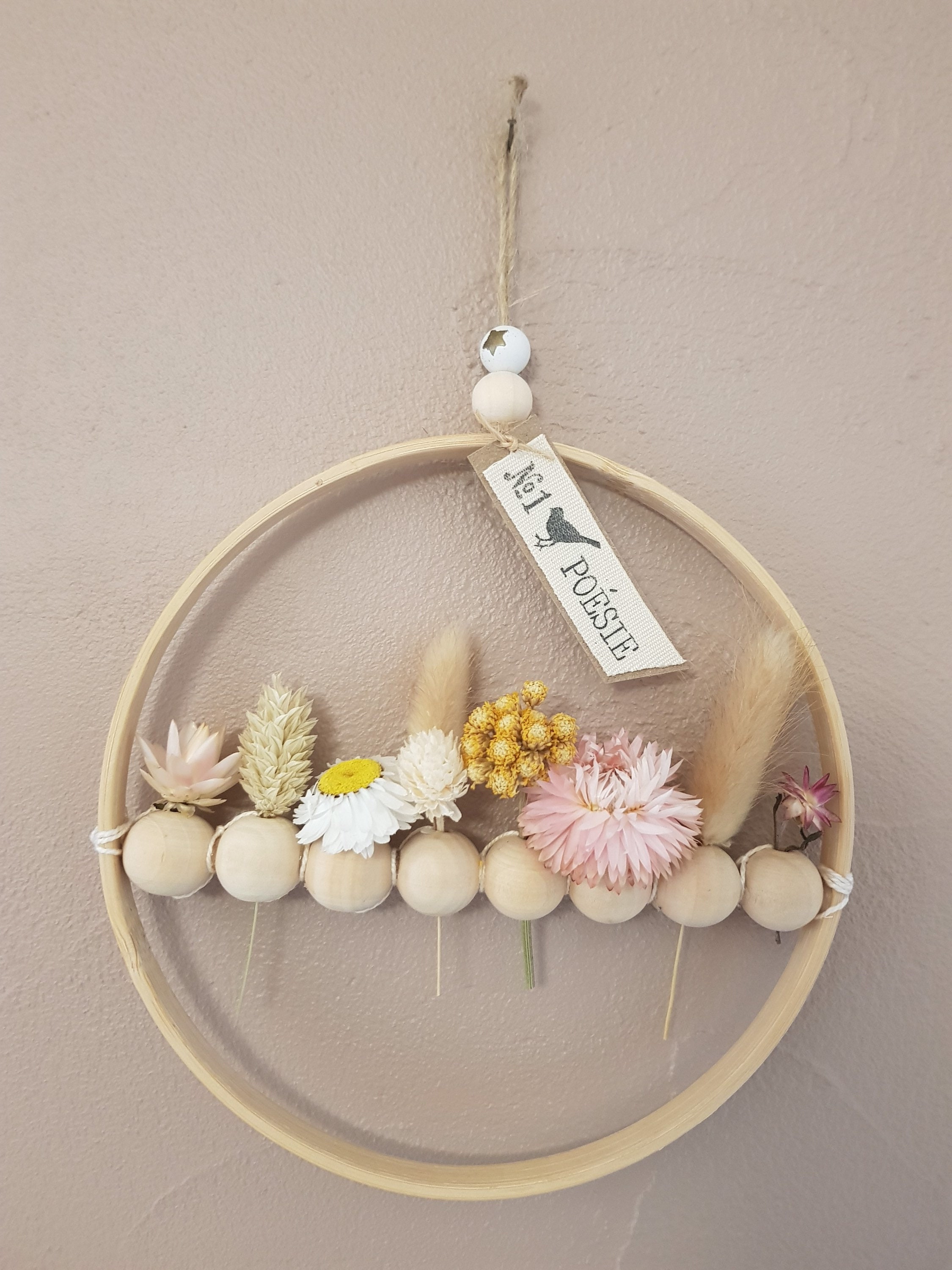 Couronne Bambou Fleurs Séchées