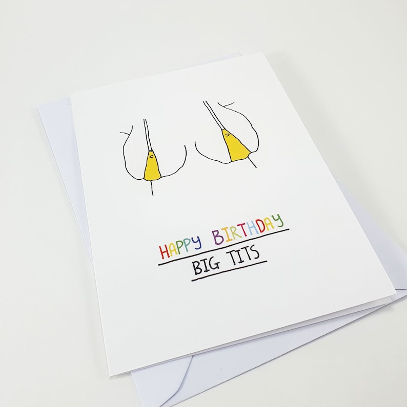 Happy Birthday Big Tits Card Birthday Card Party Boobs | Etsy