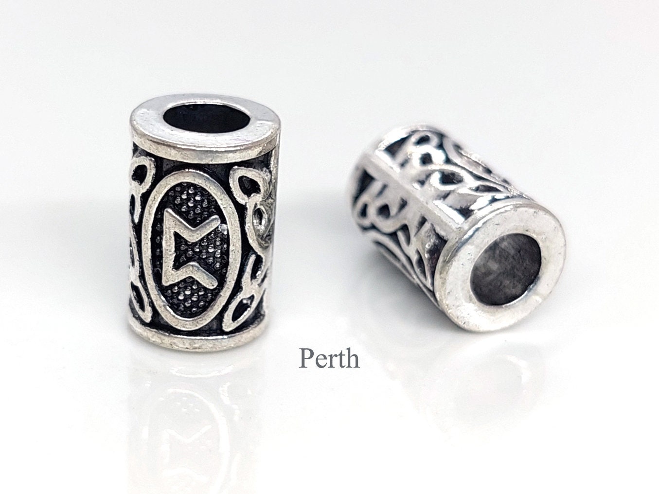 Dread Rune Rune Dread Beads, Celtic Rune Beads, Viking Beard, Viking Amulet, Runic ...