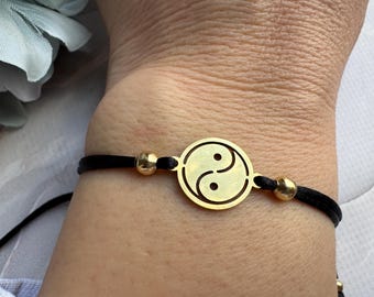Yin Yang bracelet, Minimalistic bracelet, Balance bracelet, Harmony jewelry, Yoga bracelet, stainless steel