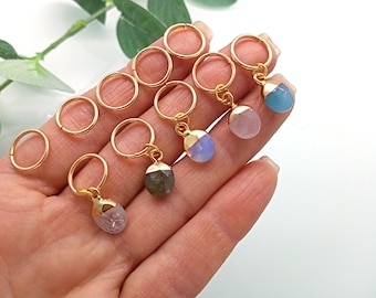 Rosenquarz Haarringe 10 teile / satz, Edelstein für Haar, Heilstein Schmuck, Natürliche Kristall Haarringe, Haarschmuck, Crystal Lok schmuck