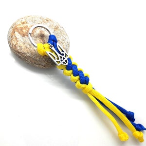 Trident braided keychain, Stand With Ukraine, Ukraine keychain, Bag keychain, Save Ukraine, Slava Ukraini, Pray for Ukraine,Brave as Ukraine
