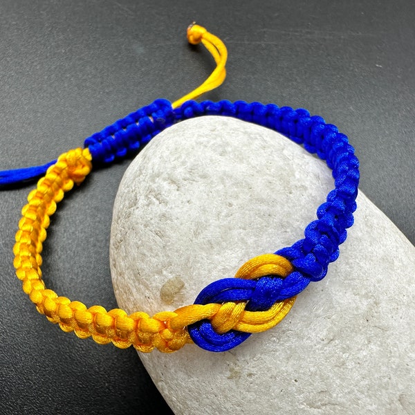 Amoureux de l'Ukraine, Bracelet drapeau de l'Ukraine, Support avec l'Ukraine, Bracelet de l'Ukraine, Bracelet bleu jaune, Bracelet réglable