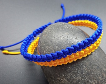 Blue Yellow Bracelets Set 2 pcs, Ukraine Flag Bracelet, Stand With Ukraine, Friends bracelet, Ukrainian flag