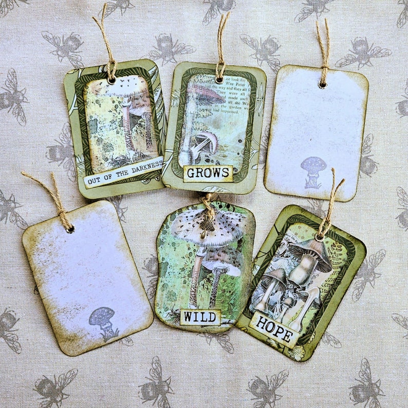 Craft Tags Large Handmade Set of 6 Junk Journal Tags, Gift Tags, Thank You Tags ...