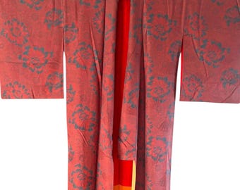 1950's Vintage Japanese KIMONO Silk Kimono Gown Robe ,length 160cm 63inch