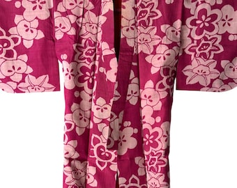 1940's Antique Japanese KIMONO Meisen Silk Kimono Gown Robe Vintage,length 147cm 57.8inch