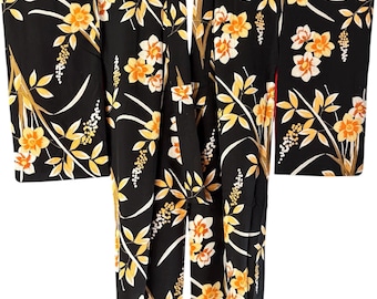 1950's Vintage Japanese KIMONO Kimono Boho Jacket Coat Gown Robe Antique