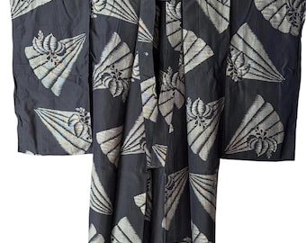 1940's Antique Japanese Summer KIMONO Silk Kimono Gown Robe Vintage,length 145cm 57inch