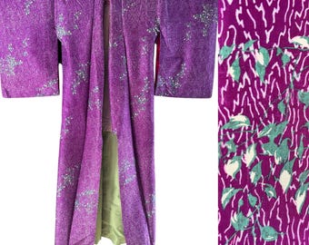 1940's Vintage Japanese KIMONO Kimono Boho Jacket Coat Gown Robe Antique