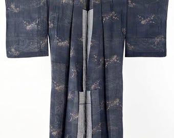 Vintage Japanese Summer KIMONO Yukata Silk Kimono Gown Robe Coat Boho antique
