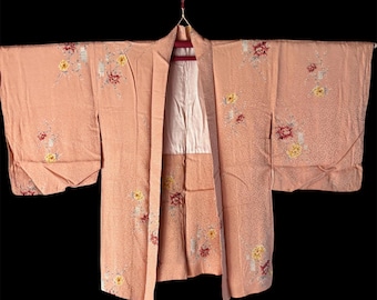 1940's Vintage Japanese HAORI Silk Kimono Gown Robe Vintage, length 88cm 34,6inch