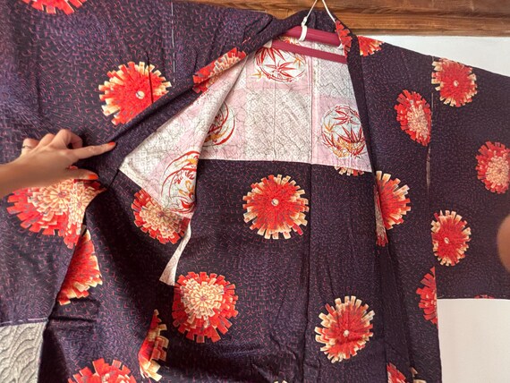 Japanese Robe Hooks 1940's Vintage Japanese HAORI Kimono Gown Robe Vintag… - Gem