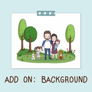 Add On: Additional Background / Custom Portrait / FriendlyStrawberry