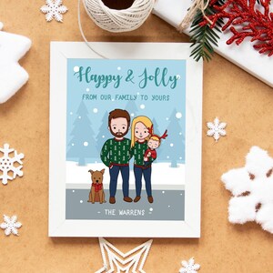 Retrato de Navidad personalizado / Regalo de Navidad / Regalo navideño / Retrato ilustrado / FriendlyStrawberry